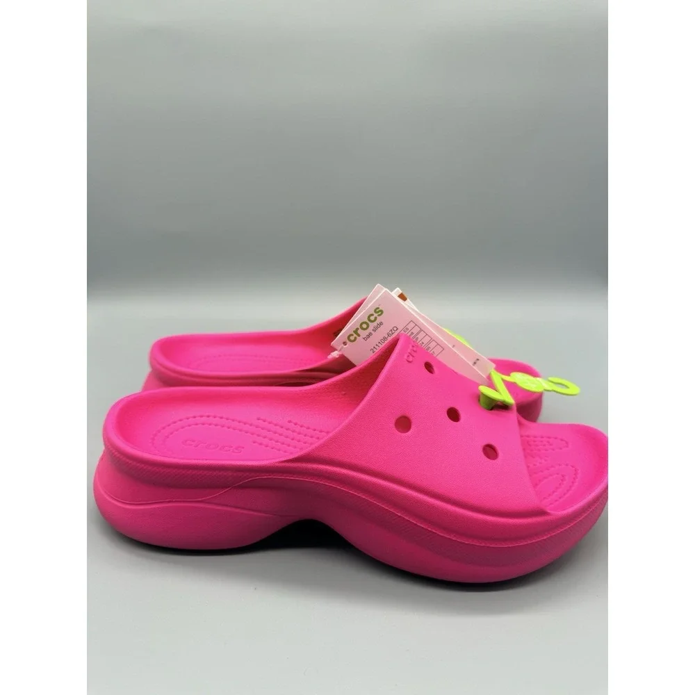Crocs BAE Slides Slip On Platform Sandals Slide Dragon Fruit Pink Women's Size 9